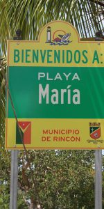 Sign for Maria's Beach (Playa Maria)