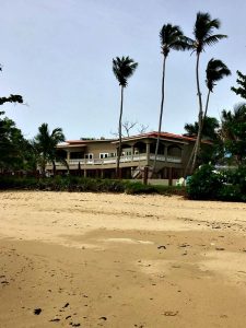 View of Maria's Villa from the beach in Rincon, Puerto Rico