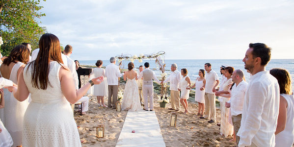 Wedding ceremony at Maria's Beach