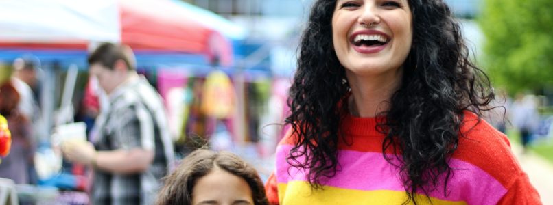 Mother and daughter smiling in Puerto Rico