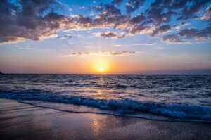 Ocean beach sunset