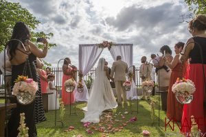 Wedding ceremony at Maria's Luxury Villa, Rincon PR