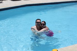 Couple in swimming pool at Maria's Villa Puerto Rico