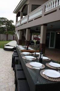 Banquet setting at Maria's Villa Puerto Rico