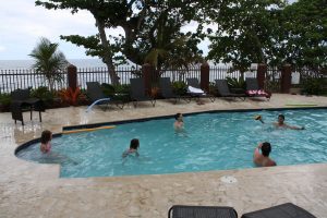 Guests enjoying swimming pool at Maria's Villa Rincon PR