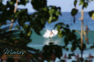 Surfer on a wave at Maria's Beach, PR