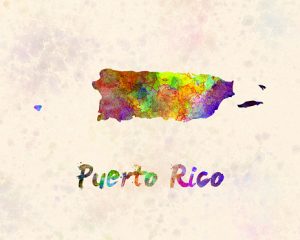 Graphic map of Puerto Rico.