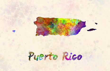 Graphic map of Puerto Rico.