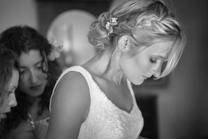 Bride preparing for wedding Maria's Villa in PR