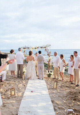 Wedding ceremony at Maria's Beach