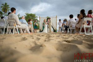 Wedding ceremony at Maria's Beach, Rincon, Puerto Rico