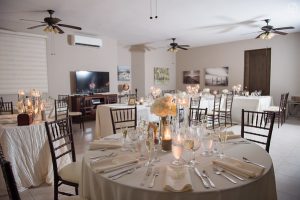 Reception dining seating at Maria's Villa, PR